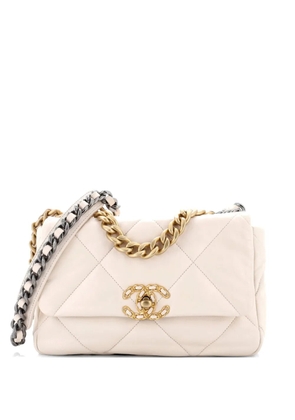 CHANEL Pre-Owned 19 Flap Bag Quilted Leather Medium crossbody bag - Neutrals