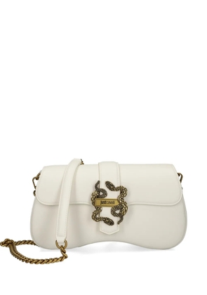 Just Cavalli buckle-snake shoulder bag - White