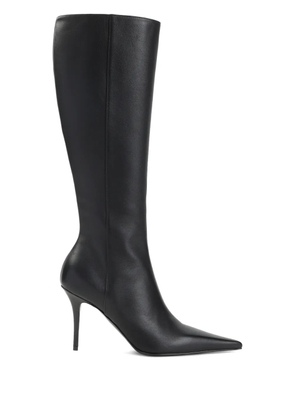 Amina Muaddi pointed-toe side-zip leather boots - Black