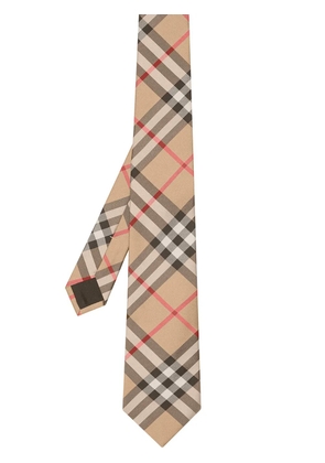 Burberry Modern Cut Vintage Check Silk Tie - Brown