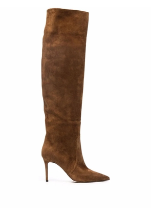 Scarosso x Brian Atwood Carra suede boots - Brown