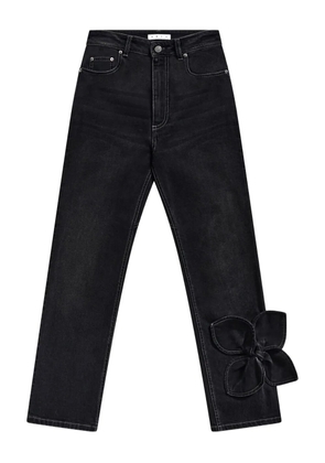 AREA bow straight-leg jeans - Black