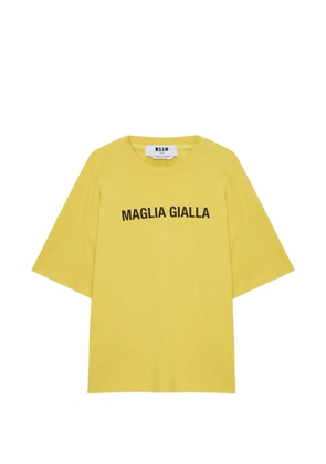 MSGM letter-print T-shirt - Yellow
