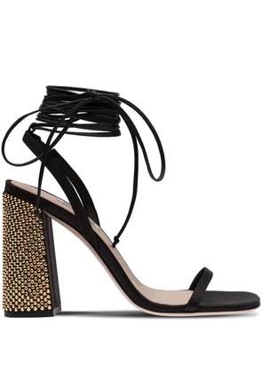 Miu Miu 100mm ankle tie-fastening sandals - Black