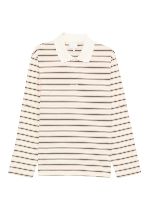 A.P.C. striped long-sleeve polo shirt - Neutrals