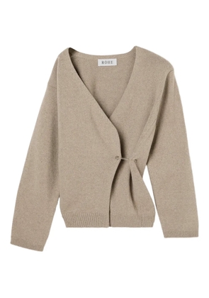 Róhe V-neck safety-pin-detail cardigan - Neutrals