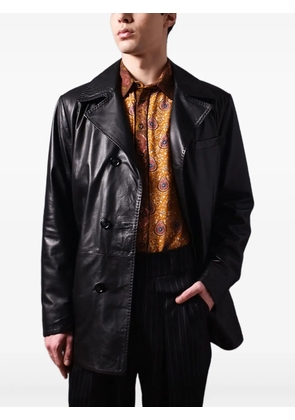 Poche Paris double-breasted coat - Black