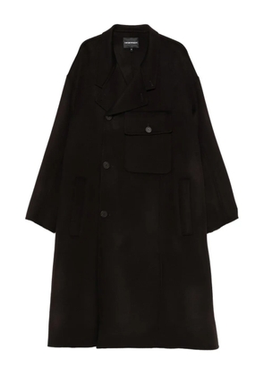 Emporio Armani patch-pocket button coat - Brown