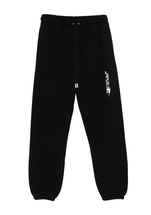 Off-White logo-print drawstring track pants - Black