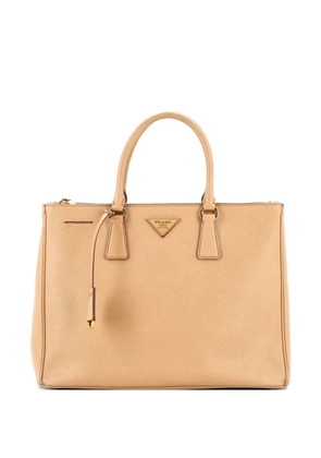 Prada Pre-Owned Double Zip Lux Saffiano Leather Large tote bag - Neutrals