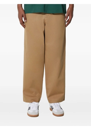 Fred Perry logo-embroidered cotton trousers - Brown