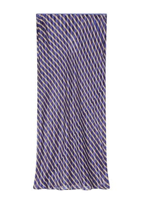 DRIES VAN NOTEN devoré midi skirt - Blue