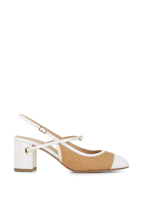 Jennifer Chamandi Mattia woven strap pumps - White