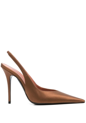 Amina Muaddi 105mm Anok slingback pumps - Brown