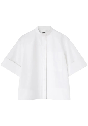 Jil Sander band-collar cotton-poplin shirt - White