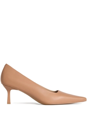 12 STOREEZ 60mm leather heeled pumps - Neutrals