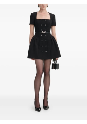 Self-Portrait double-breasted short-sleeves mini dress - Black