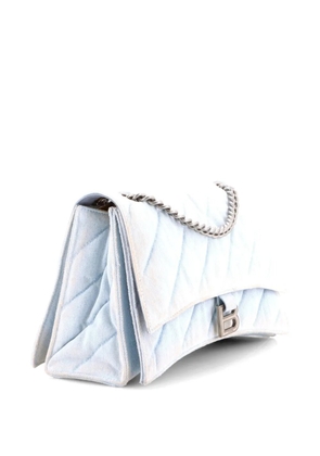 Balenciaga Pre-Owned Crush Chain Flap Bag Quilted Denim Medium shoulder bag - Blue