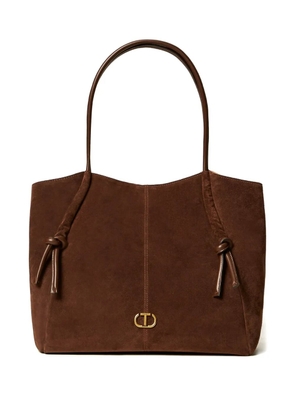 TWINSET knotted suede tote bag - Brown