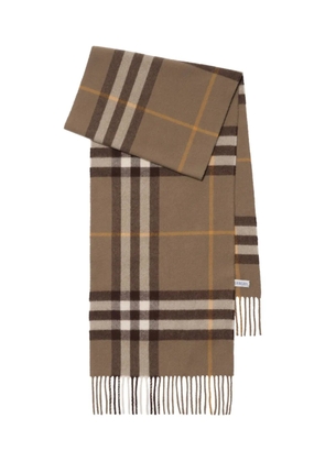 Burberry checked cashmere scarf - Brown