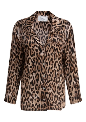 SLEEP NO MORE leopard-print button-down blouse - Brown