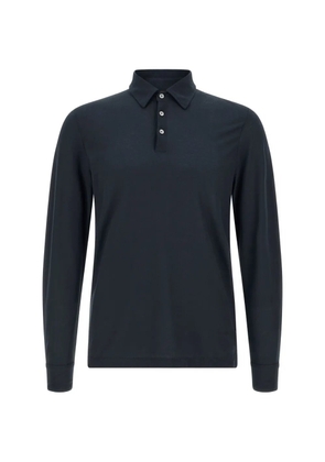 Zanone buttoned long-sleeve polo shirt - Blue