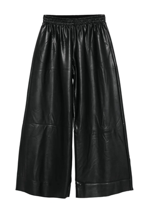 Norma Kamali elastic-waist wide-leg trousers - Black