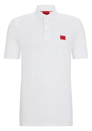 HUGO logo-appliqué cotton polo shirt - White