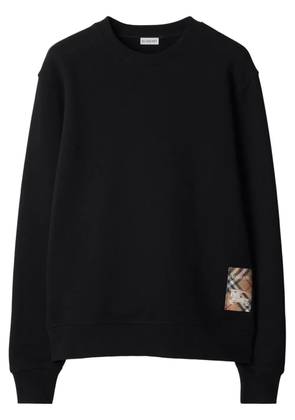 Burberry check-patch cotton sweatshirt - Black