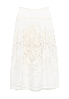 ZIMMERMANN Daylight embroidered maxi skirt - White