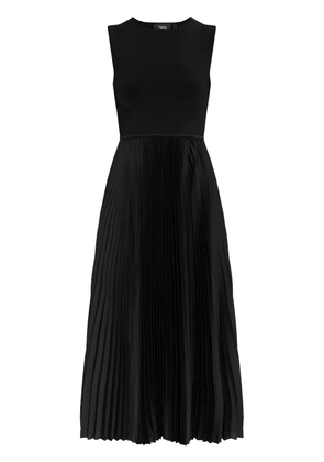 Theory pleated satin dress - Black