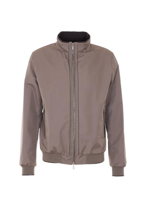 Moorer high neck zip jacket - Brown