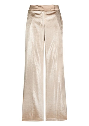 Peserico high-waisted velvet palazzo trousers - Gold