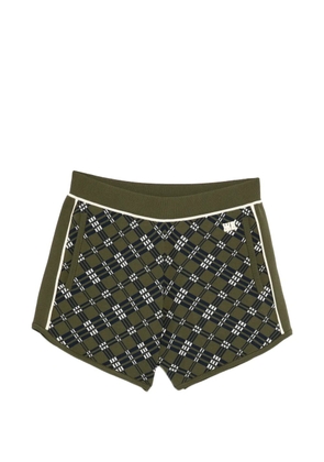 Wales Bonner Power plaid shorts - Green