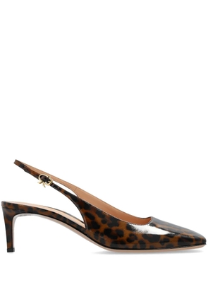 Gianvito Rossi Christina Sling 55mm animal-print pumps - Brown