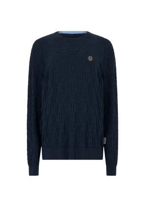 Philipp Plein jacquard-monogram sweater - Blue