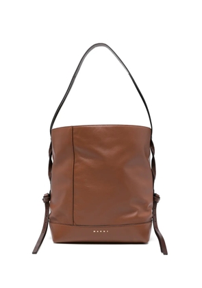 Marni logo-detail shoulder bag - Brown