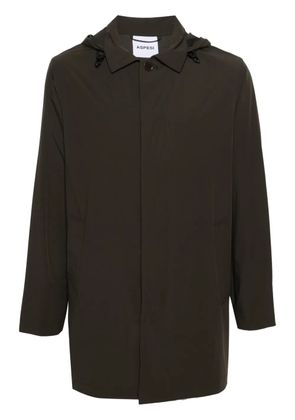 ASPESI single-breasted hooded raincoat - Green