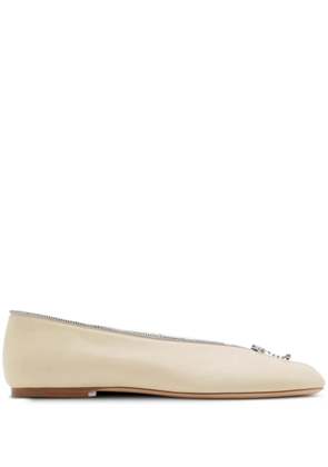 Burberry Sadler Zip leather ballerina shoes - Neutrals