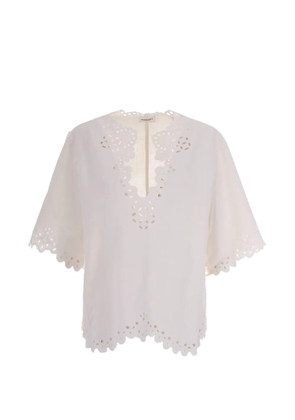 MARANT ÉTOILE embroidered V-neck top - White