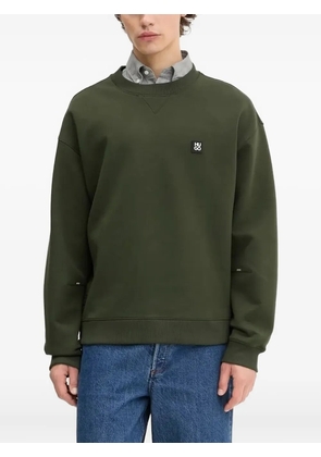 HUGO logo-patch zip-detail sweatshirt - Green