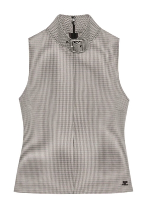 Courrèges buckle houndstooth-pattern top - Neutrals