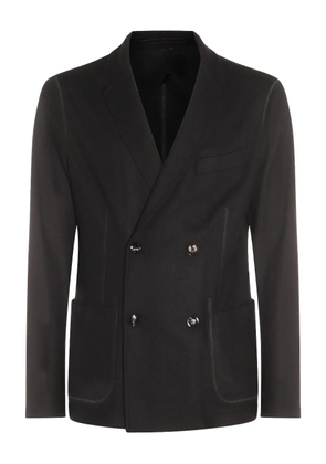 Giorgio Armani double-breasted patch-pocket jacket - Black