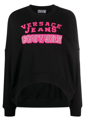 Versace Jeans Couture crystal-embellished logo-print sweatshirt - Black