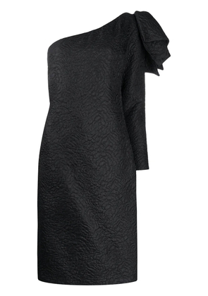 Saint Laurent Pre-Owned single long-sleeve jacquard dress - Black