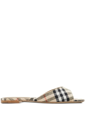 Burberry Mews Check slides - Neutrals