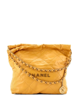 CHANEL Pre-Owned 22 Chain Quilted Calfskin Small hobo bag - Yellow