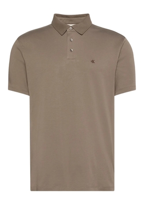 Calvin Klein buttoned-logo polo shirt - Brown