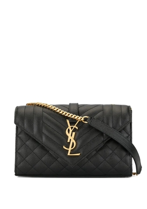 Saint Laurent small envelope flap shoulder bag - Black