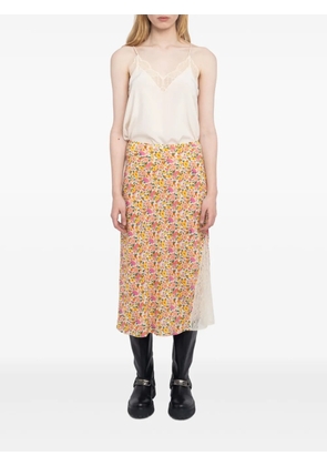 Zadig&Voltaire Jayla floral-print midi skirt - Orange